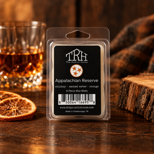 Appalachian Reserve wax melt in a styled lifestyle setting