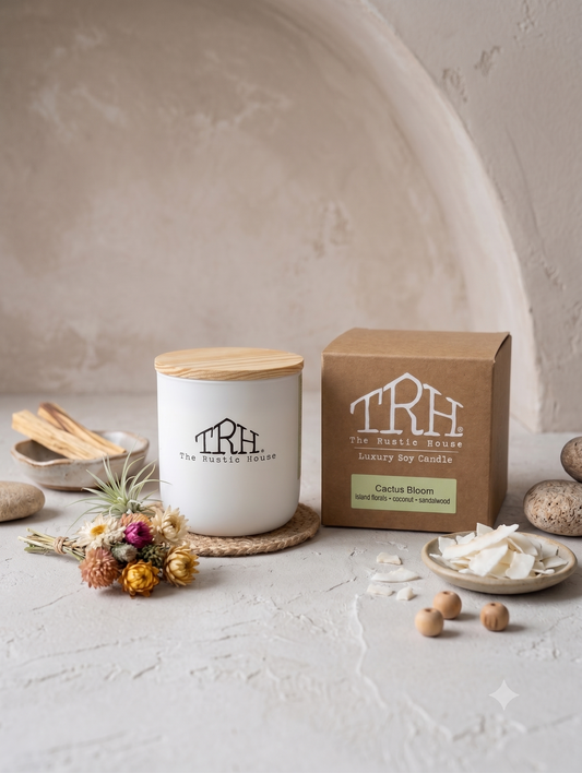 Cactus Bloom candle in a styled lifestyle setting
