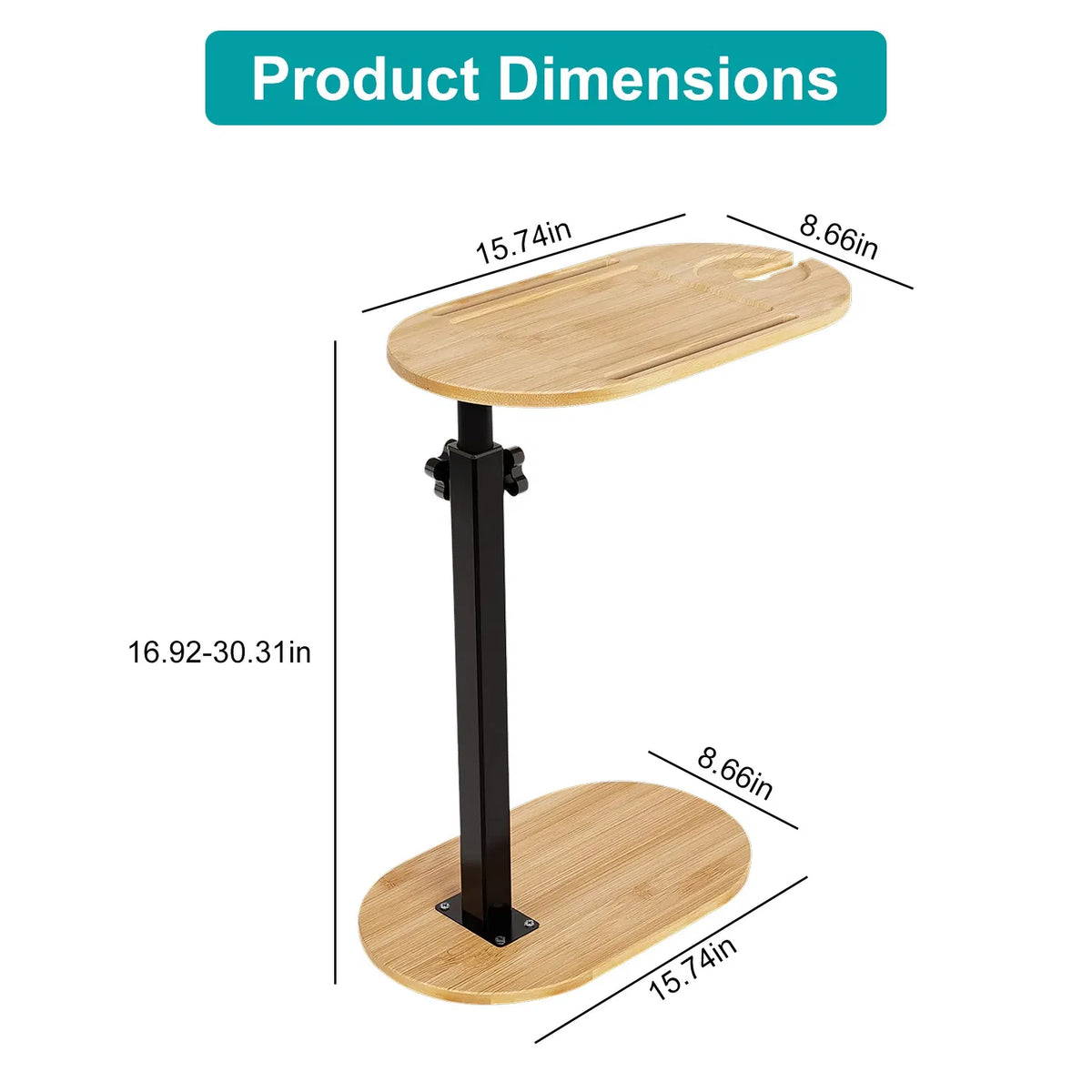 Freestanding Bamboo Bathtub Tray Table