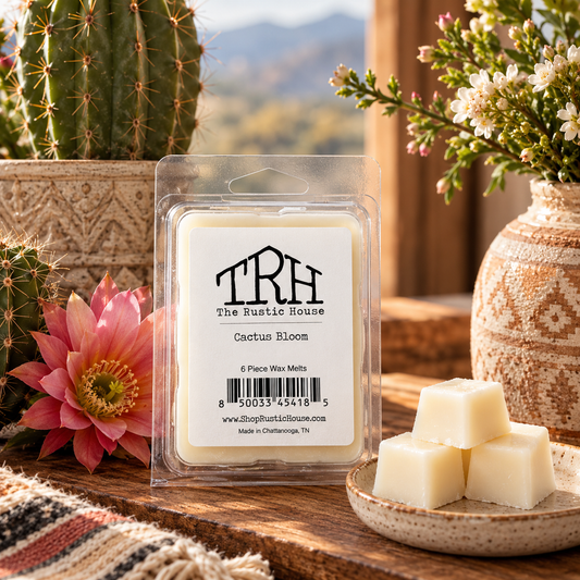 Cactus Bloom wax melt in a styled lifestyle setting